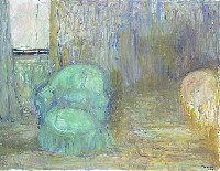 Intérieur au fauteuil vert